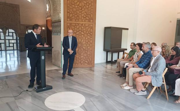 Gerardo Cuerva en un acto de apoyo a la candidatura granadina a la agencia de IA. /j. m.