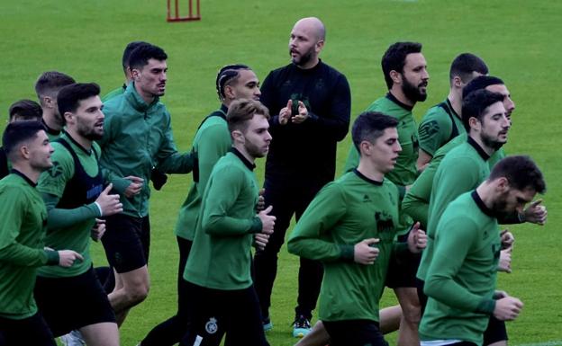 José Alberto López, en su primer entrenamiento. /RACING