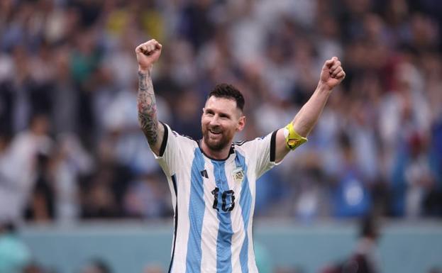 Leo Messi celebra el pase de Argentina a la final del Mundial de Qatar tras vencer a Croacia. /EP