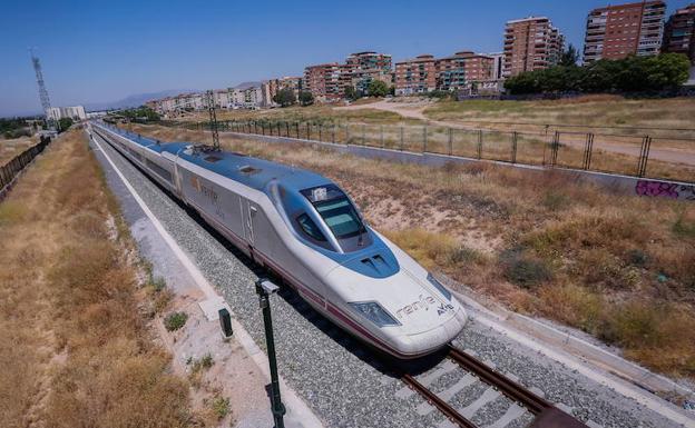 Imagen del AVE por Granada. /RAMÓN L. PÉREZ